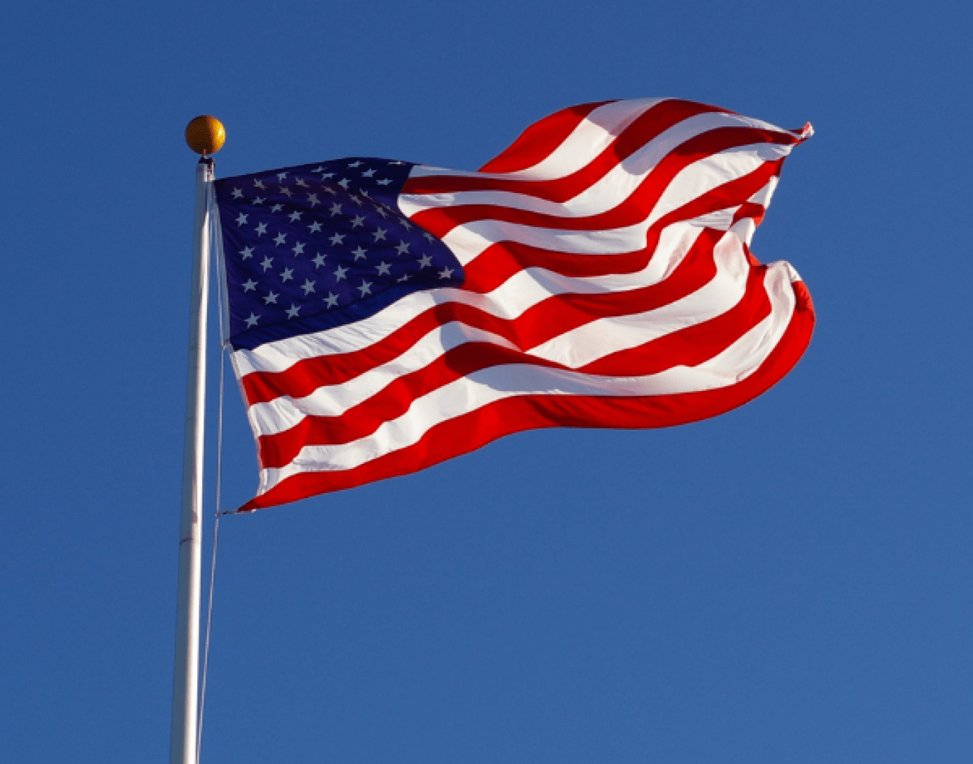 USA flag on flag pole