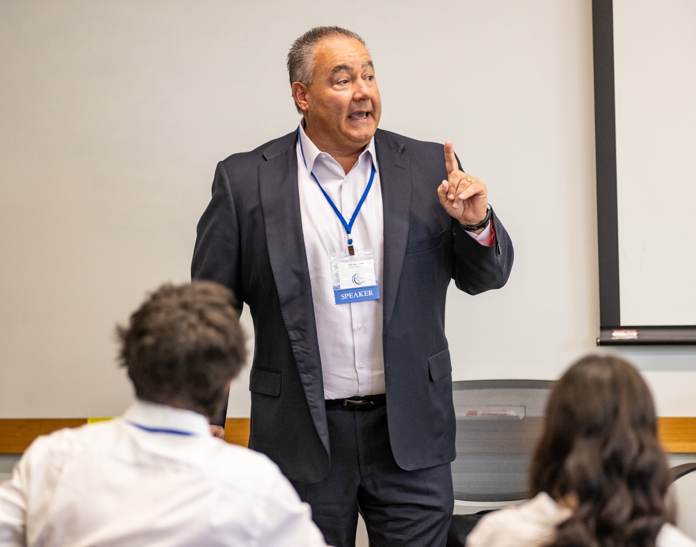 Rob Skeffington presents at Salve Regina's We Mean Business Day.