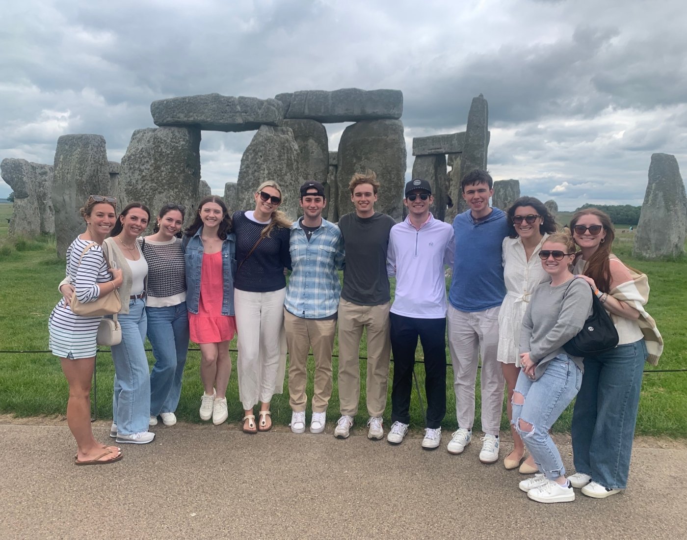 Oxford, England short-term study abroad trip students visit Stonehenge.
