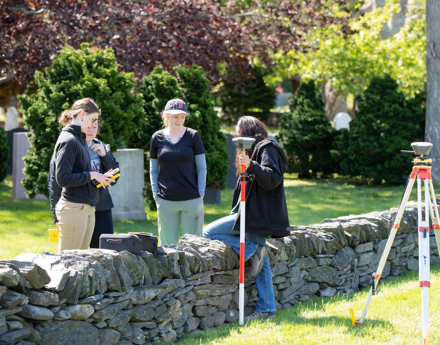 CHP students working in historical cemetery