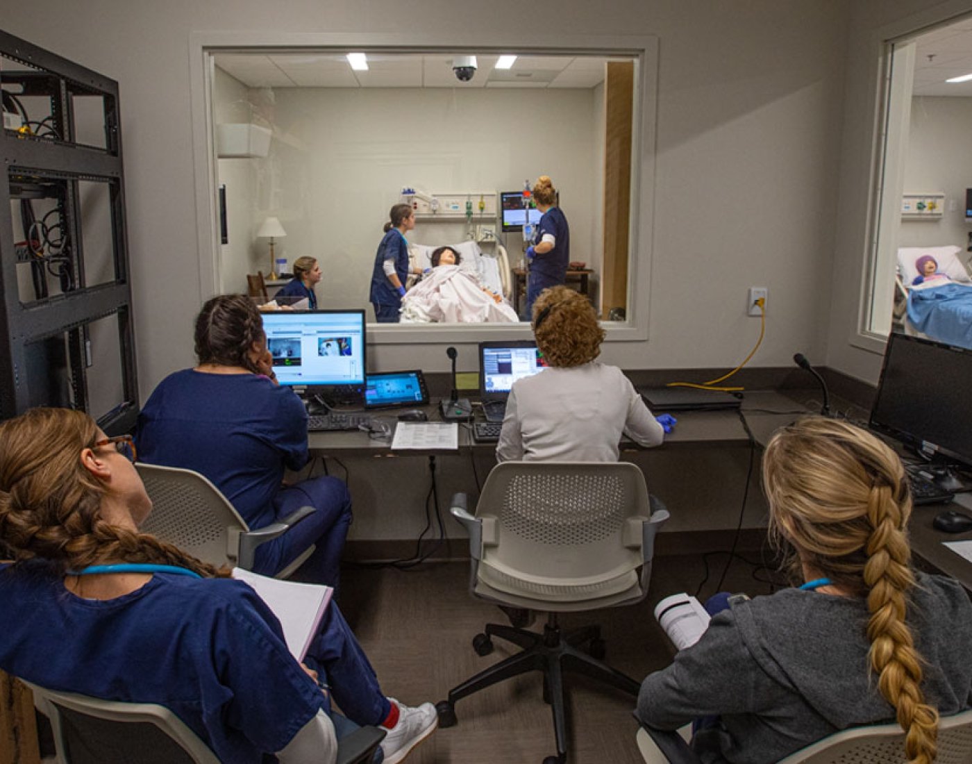 watching nursing simulation