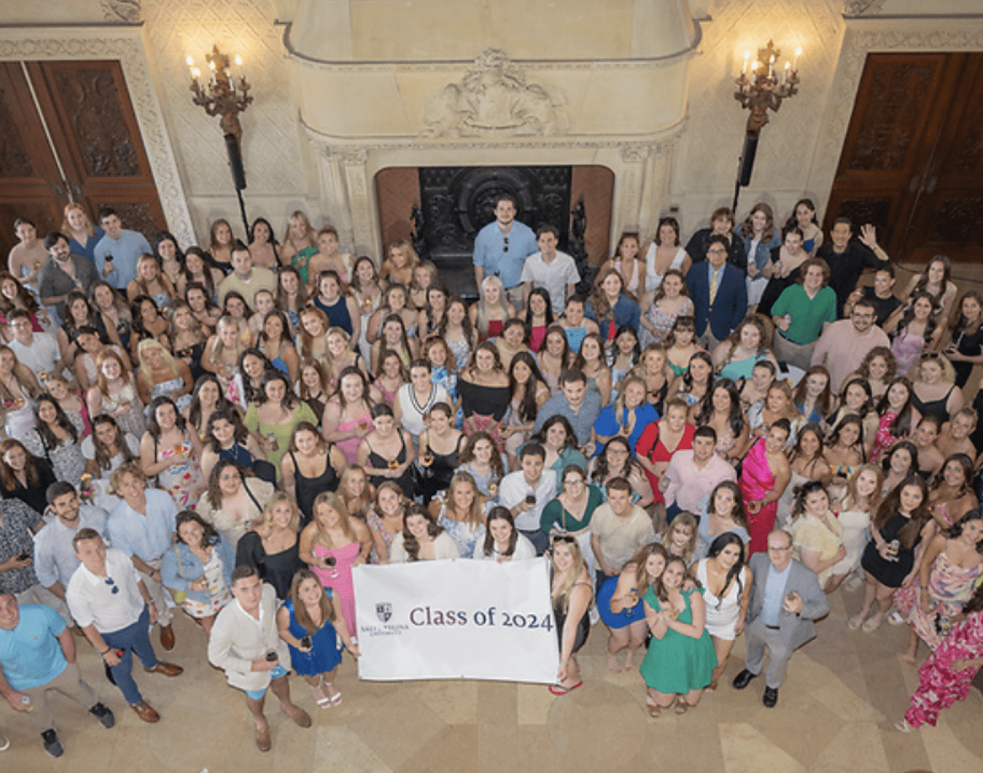 Salve class of 2024 group shot celebrating accomplishments