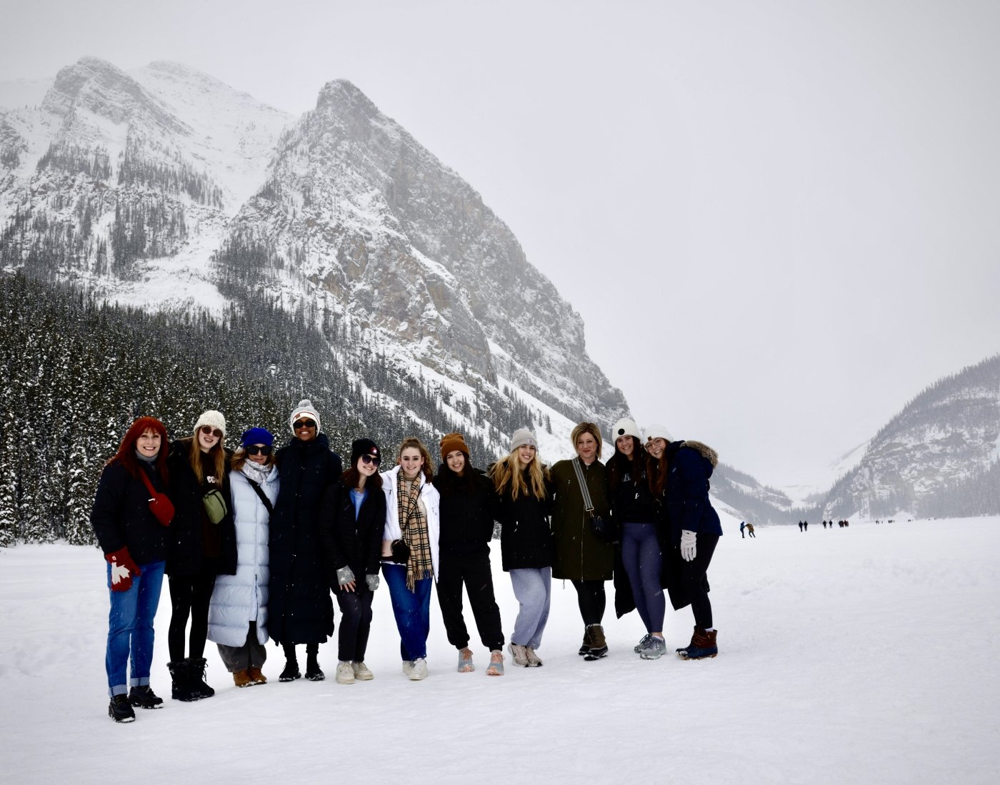 Dance students at Lake Louise