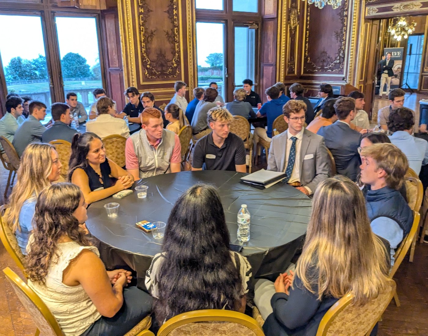 Accounting and Finance Club student networking event in Ochre Court