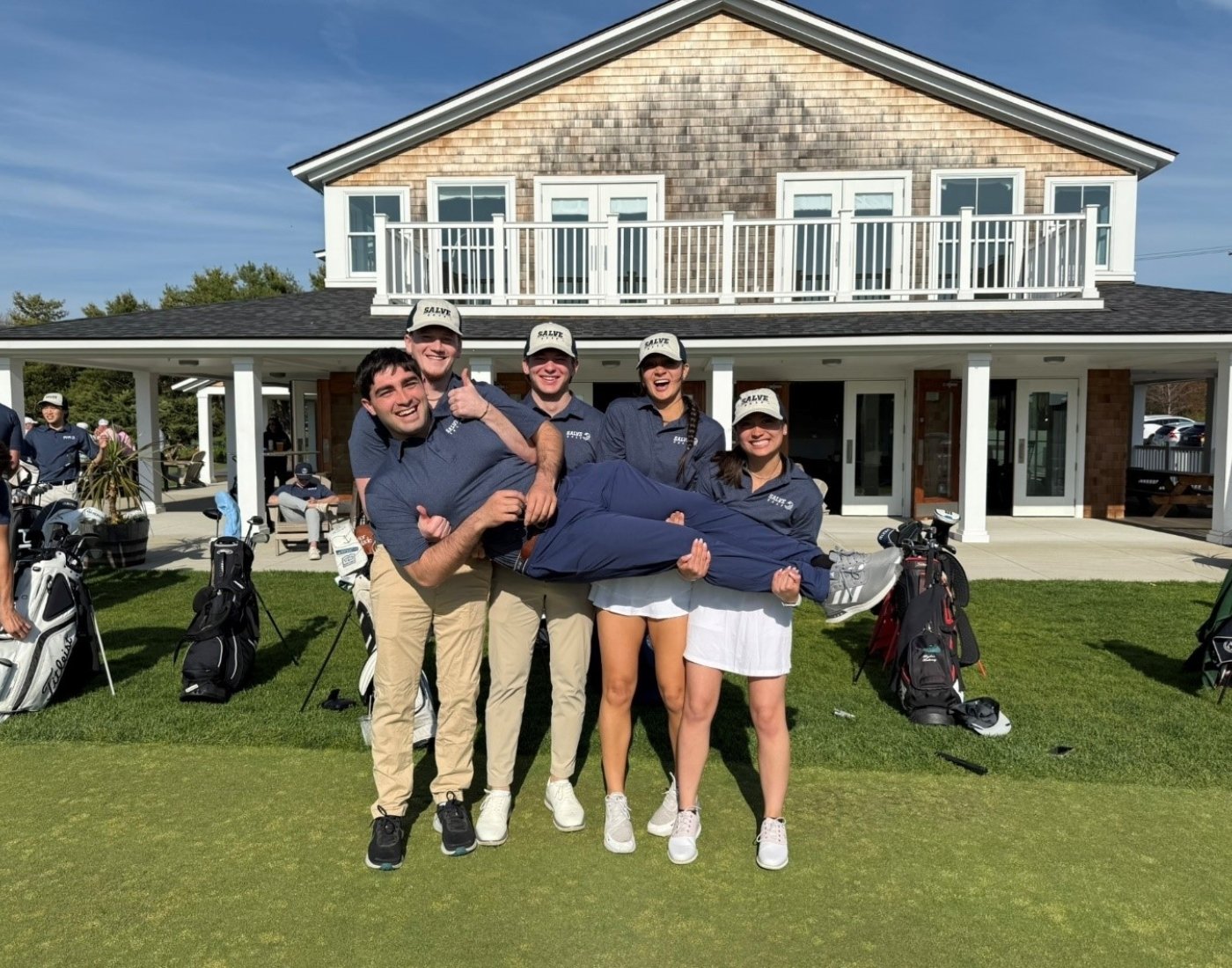 People on a golf course