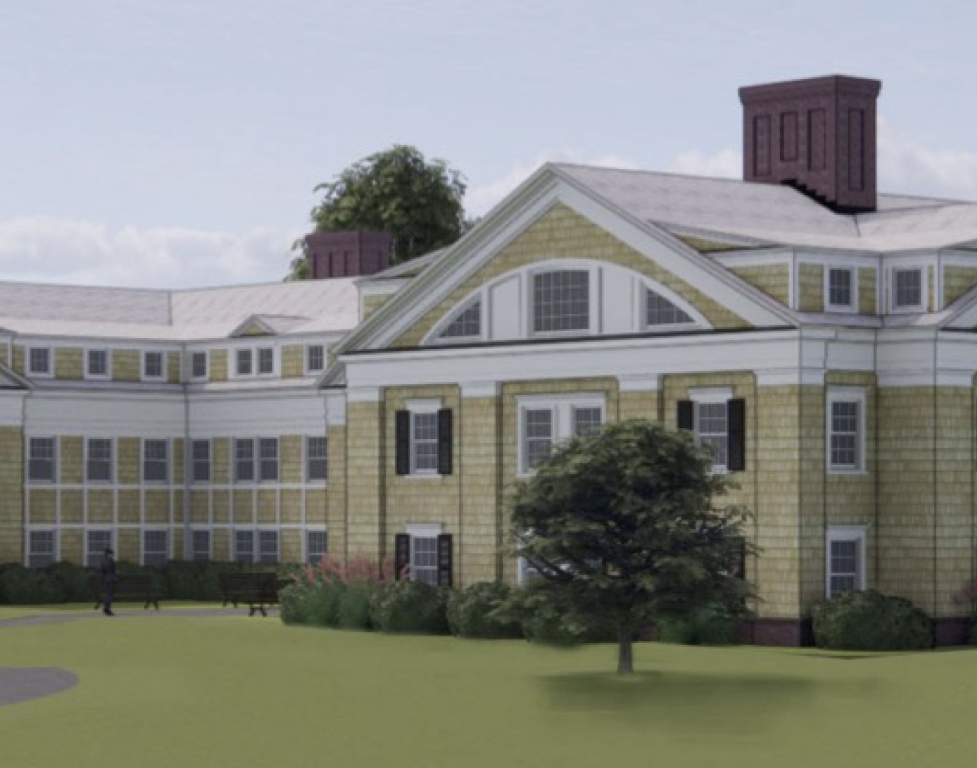 Rendering of a residence hall building