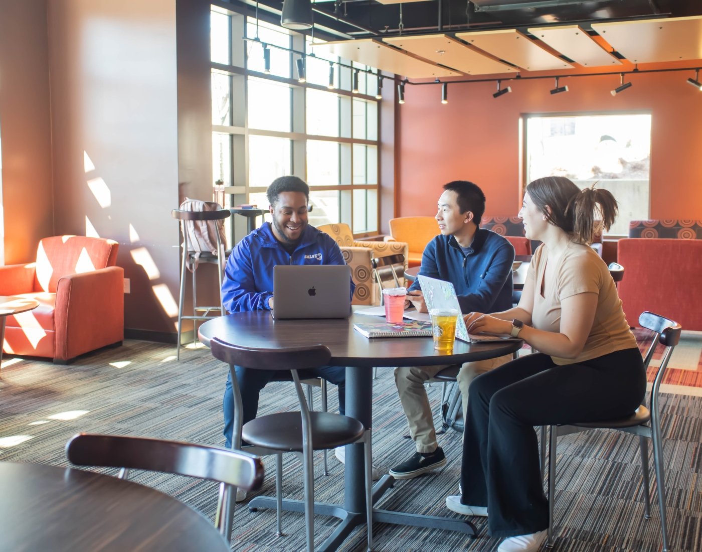 students in Miley lounge