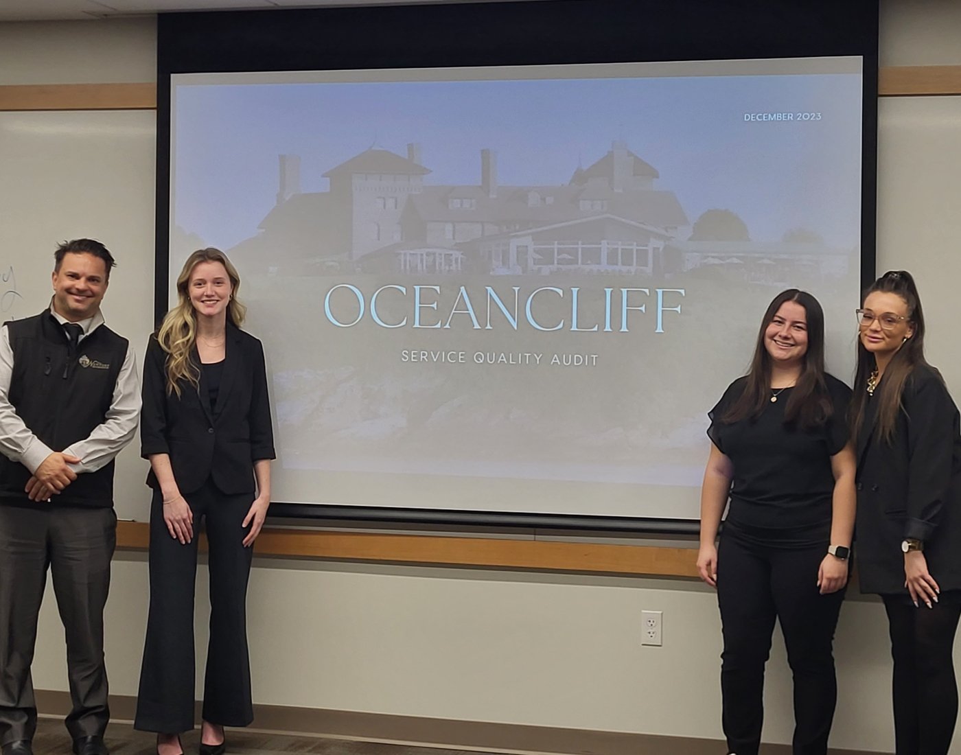 students' capstone presentation on OceanCliff