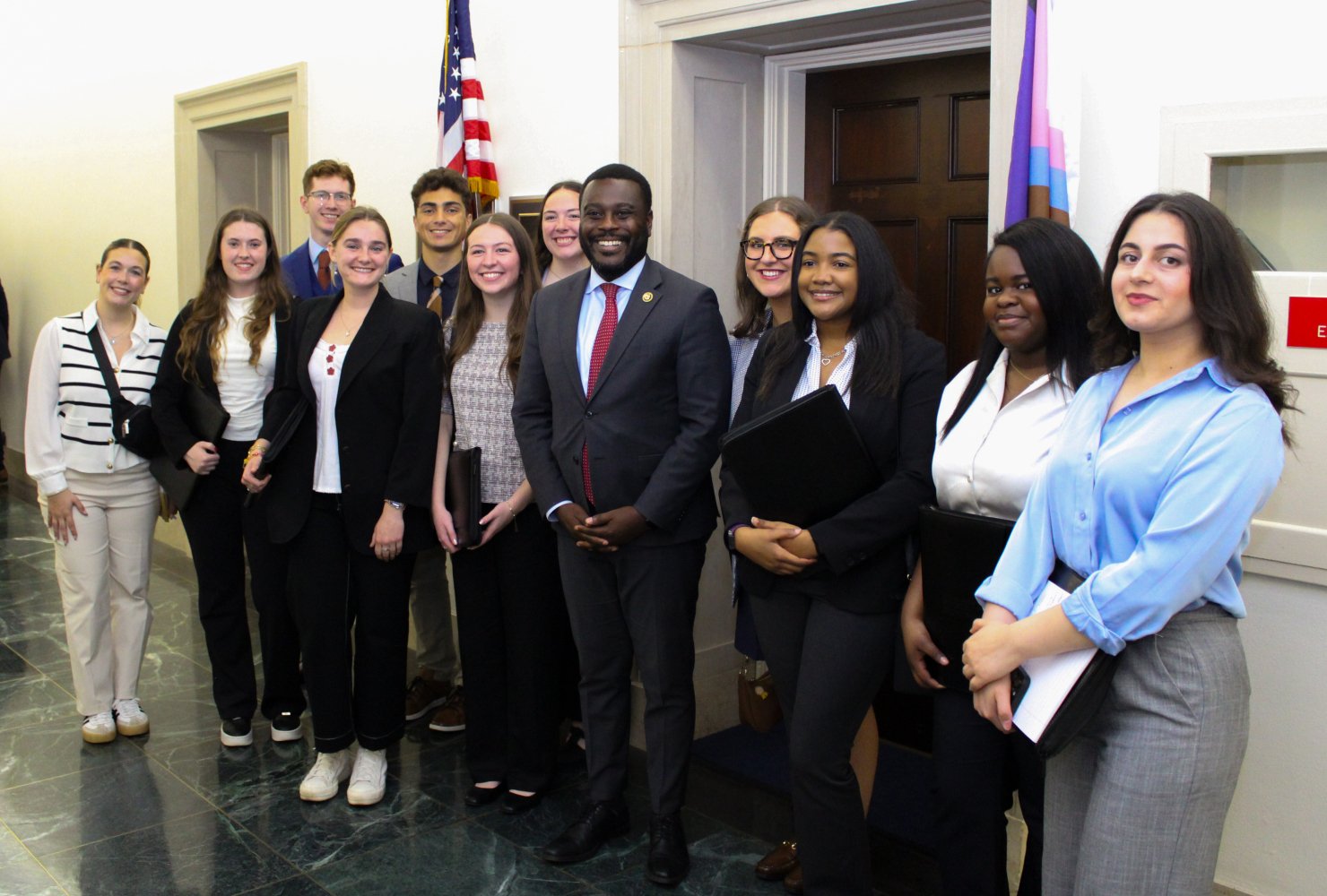 2024-2025 Nuala Pell Leadership Fellows meet with Rhode Island Representative Gabe Amo at the Congressional offices in Washington, D.C. 