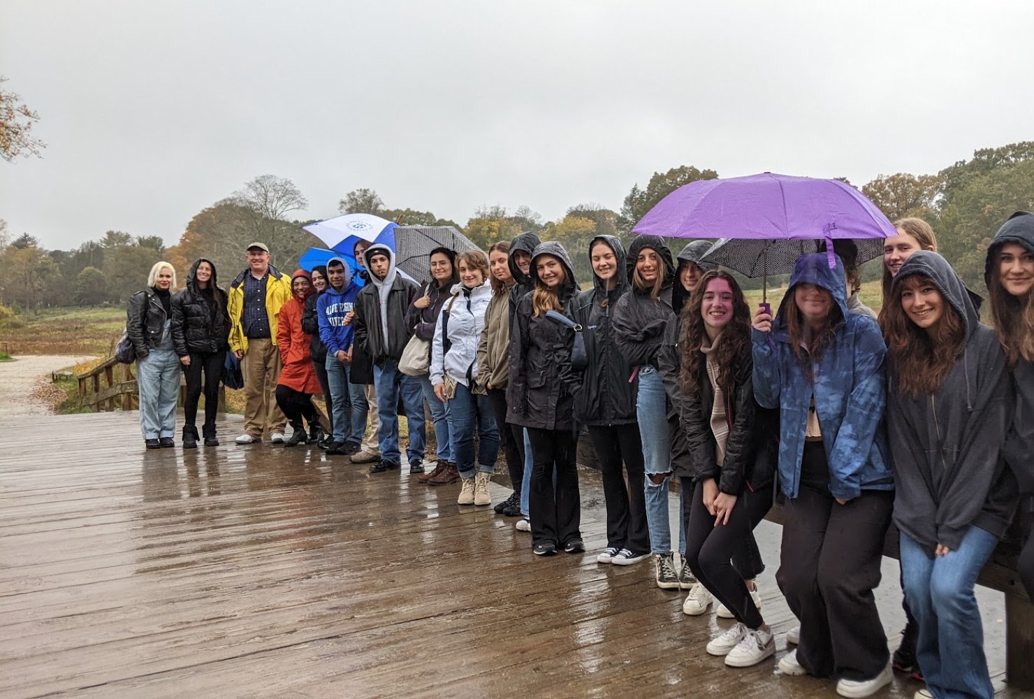 Dr. Tim Neary on an outing with a class of students.