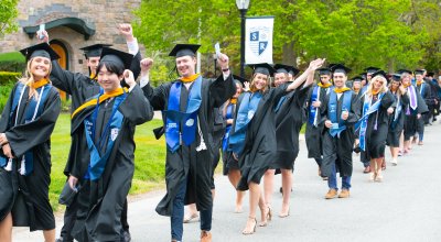 Graduates processing at Commencement