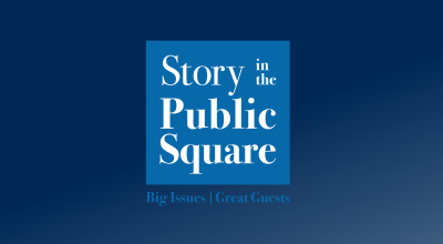 Story in the Public Square logo on blue background