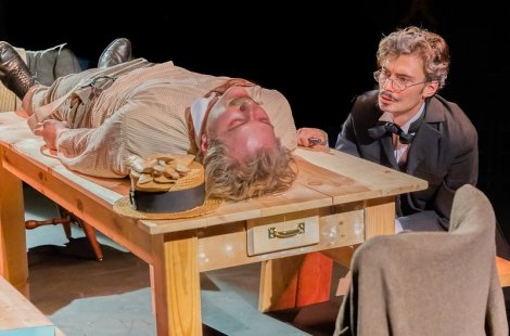 Actor contemplating a deceased man