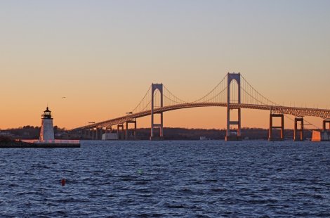 Newport Bridge sunset