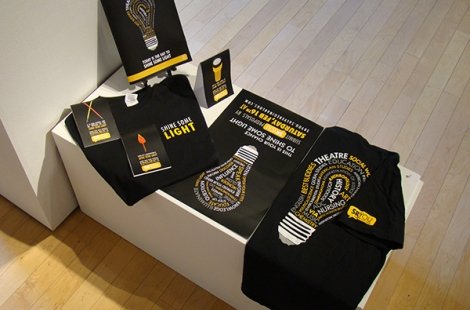 Display of student work in an art gallery