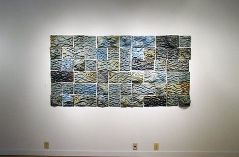 Ceramics display in an art gallery