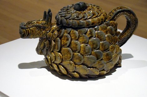 Ceramics display in an art gallery