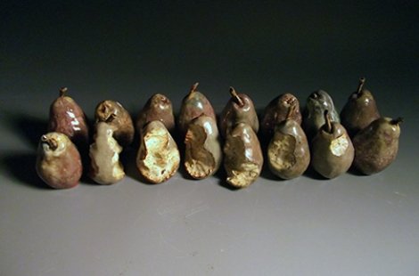 Ceramics display in an art gallery