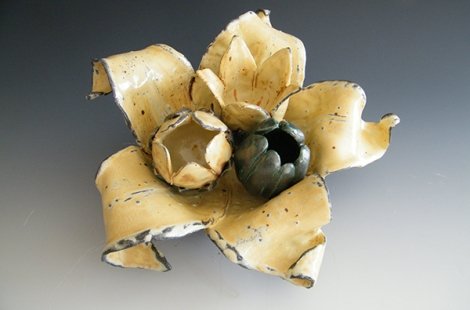 Ceramics display in an art gallery