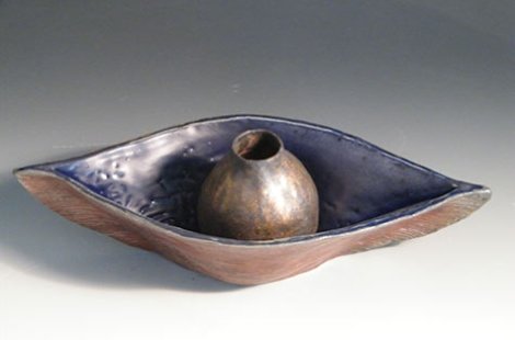 Ceramics display in an art gallery