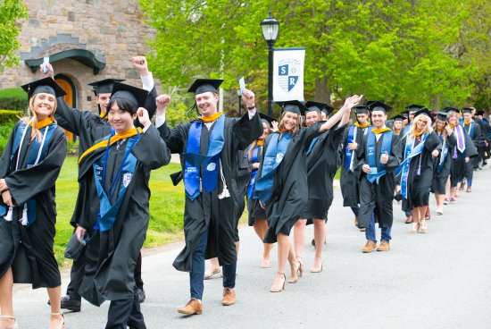 Graduates processing at Commencement
