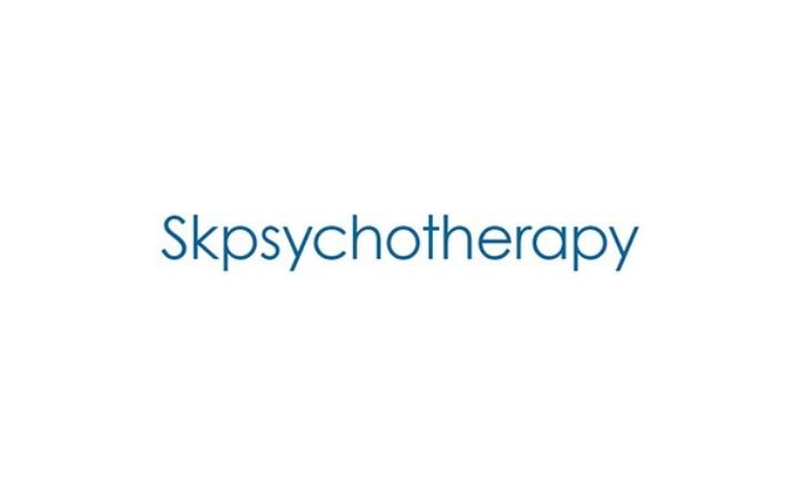 Skpsychotherapy written in teal