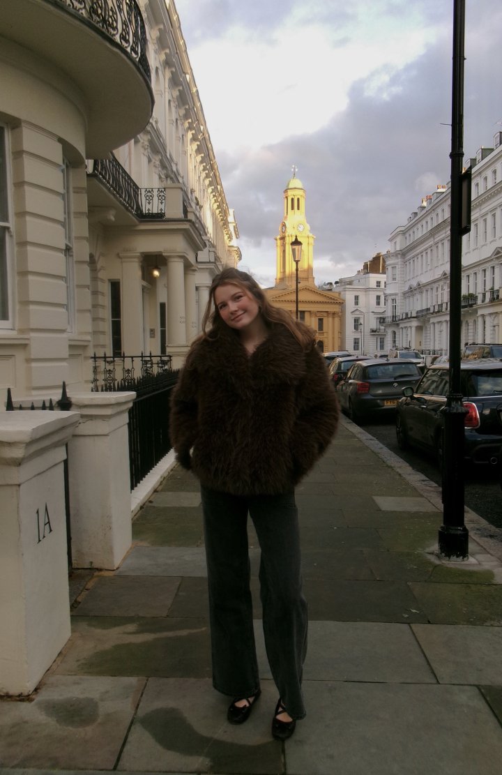 Riley Mahon on the street in London, England 