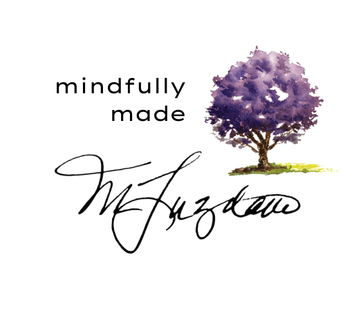 Mindfully made with a purple tree and Mary Beth's signature