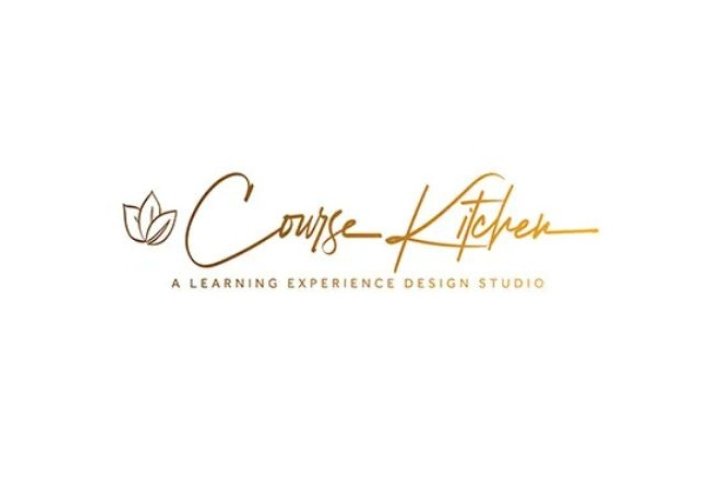 Course Kitchen script logo in gold