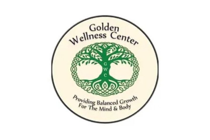 Golden Wellness green tree logo
