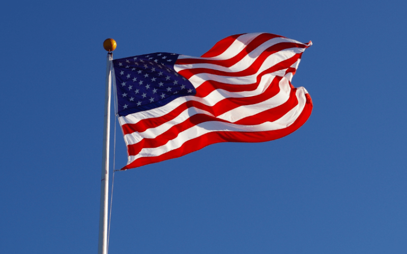 USA flag on flag pole