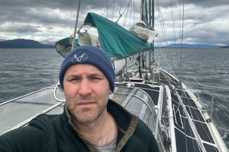 Dr. Nathaniel Kitchel sailing to Antarctica