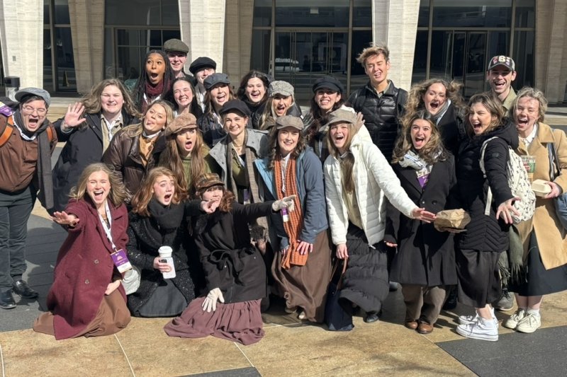 Students dressed in costume before performing "Anastasia"
