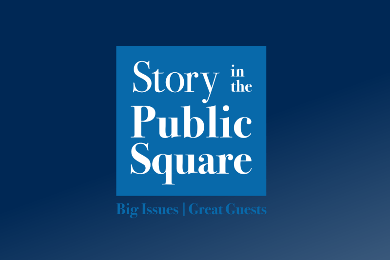 Story in the Public Square logo on blue background