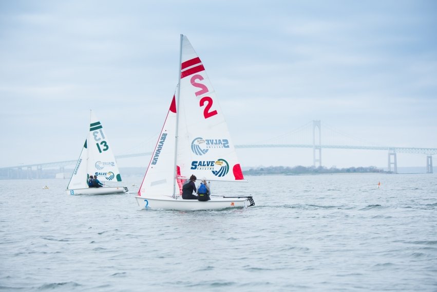 Salve's sailing team on Narragansett Bay
