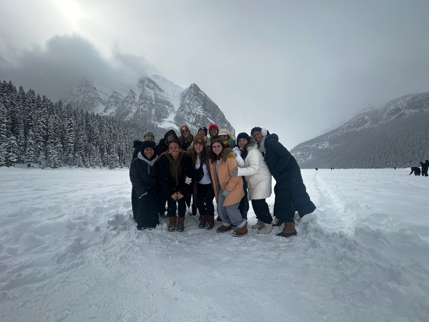 Students exploring Banff.