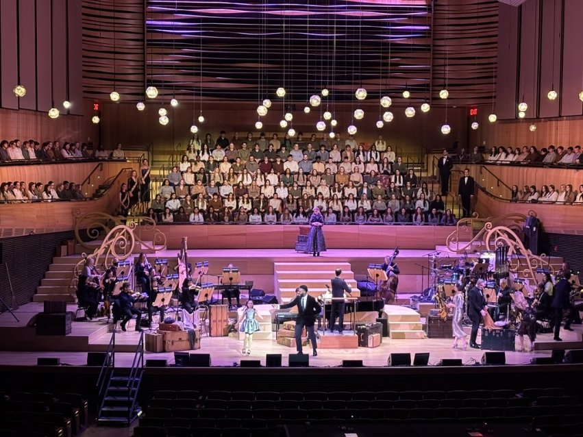 Salve students and others in the ensemble of the "Anastasia" performance