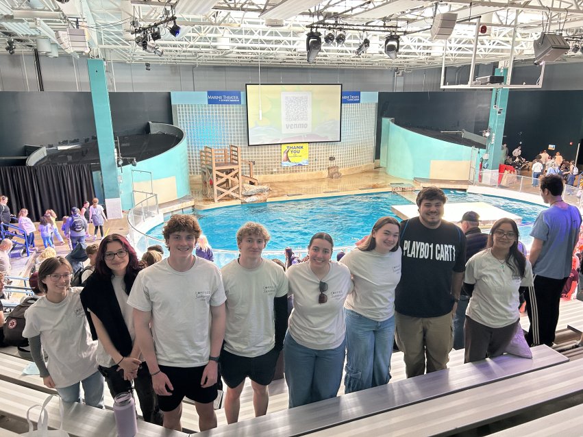 Students teamed up with participants from Dr. Pickett's Compass Summer program, "Embryos & Editing: From Tidepools to CRISPR Technology," for a day at Mystic Aquarium, where they explored marine conservation, watched a sea lion presentation and discovered how horseshoe crab blood is used to help ensure the safety of vaccines and other medical products.