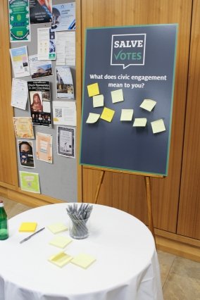 A discussion board that asks, "What does civic engagement mean to you?"