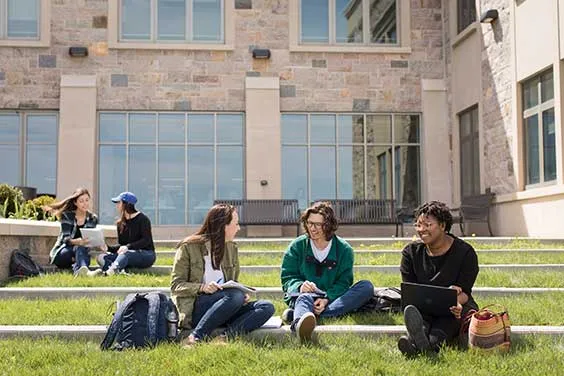 Students on the lawn